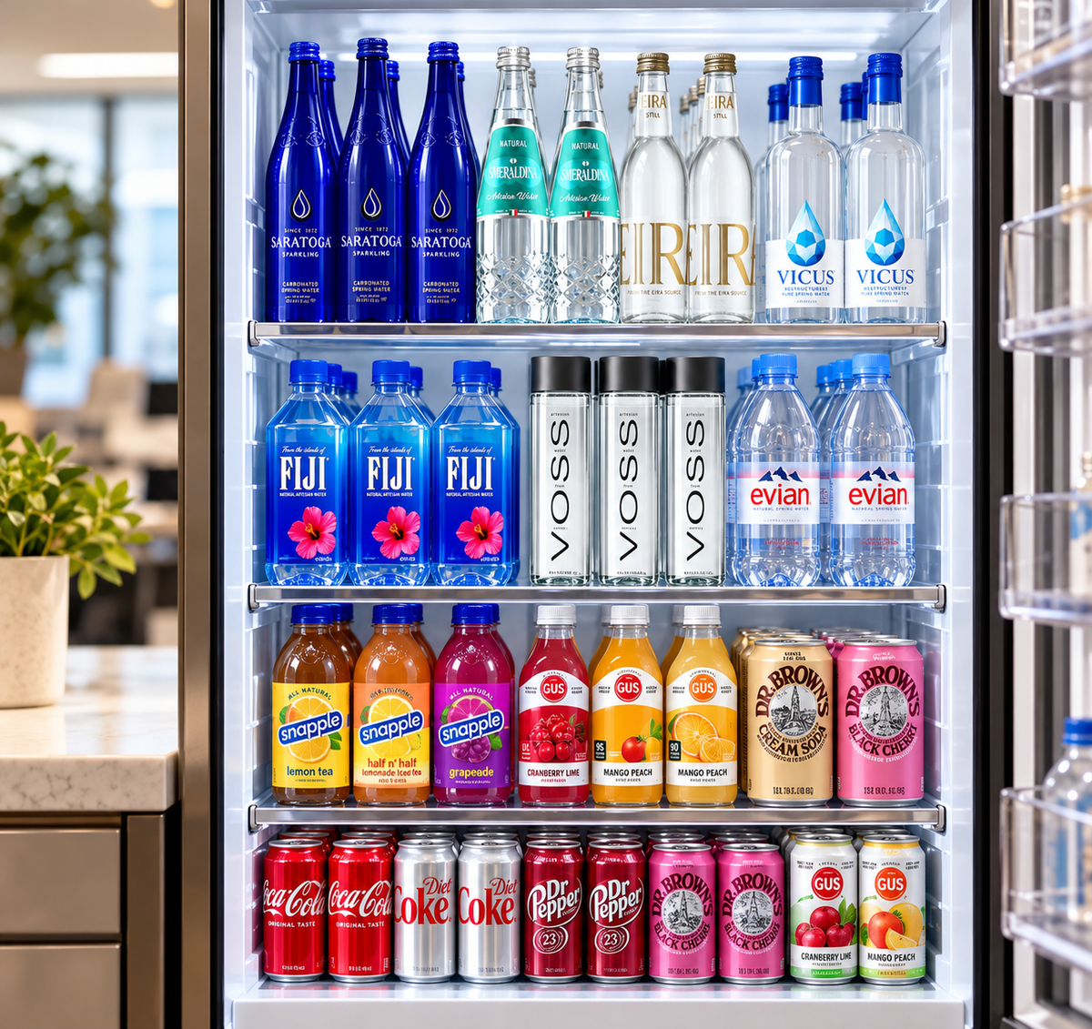 The Office Fridge Glow-Up: A Workplace Beverage Bar Your Team Will Raid