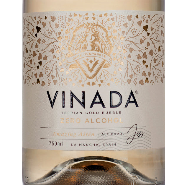 VINADA - Sparkling Gold - Zero Alcohol Wine - 750 mL (8 Glass Bottles)