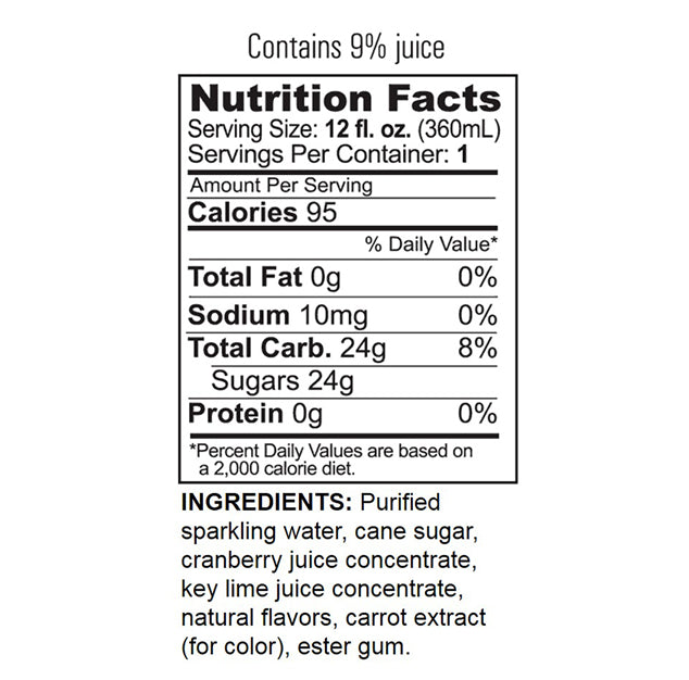 GUS Soda - Cranberry Lime - 12 oz (12 Glass Bottles)