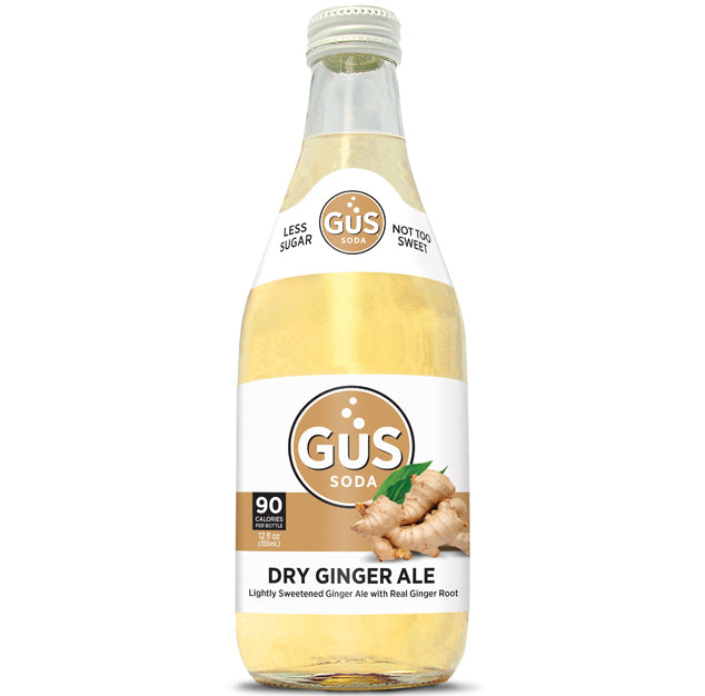 GUS Soda - Extra Dry Ginger Ale - 12 oz (12 Glass Bottles)