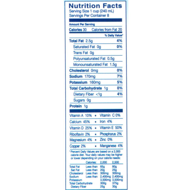 Blue Diamond Almond Breeze Original Unsweetened (Half a Gallon)