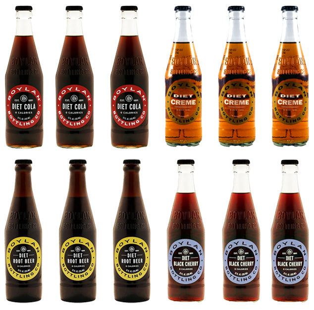 Boylan - Diet Soda Variety Pack - 12 oz (12 Glass Bottles)