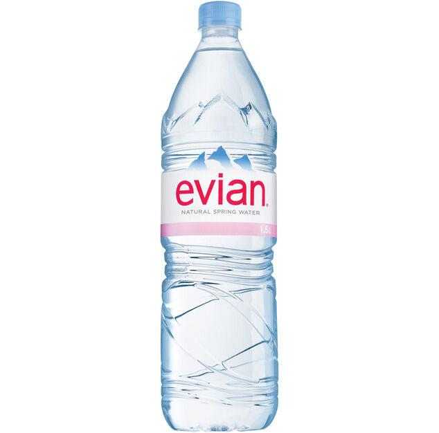 Evian - Spring Water - 1.5 L (12 Plastic Bottles)