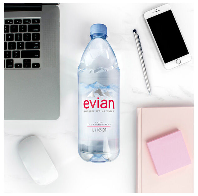Evian - Spring Water - 1 L (12 Plastic Bottles)