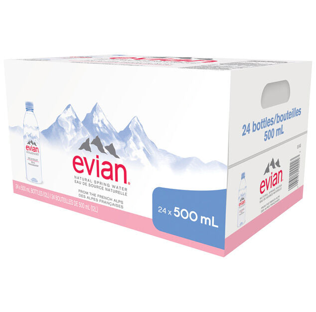 Evian - Spring Water - 500 ml (24 Plastic Bottles)