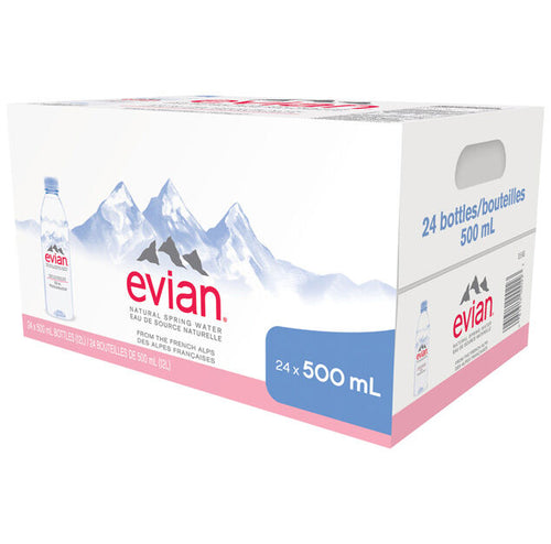 Evian - Spring Water - 500 ml (24 Plastic Bottles)