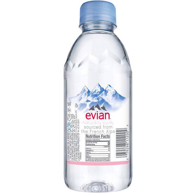 Evian - Spring Water - 330 ml (12 Plastic Bottles)