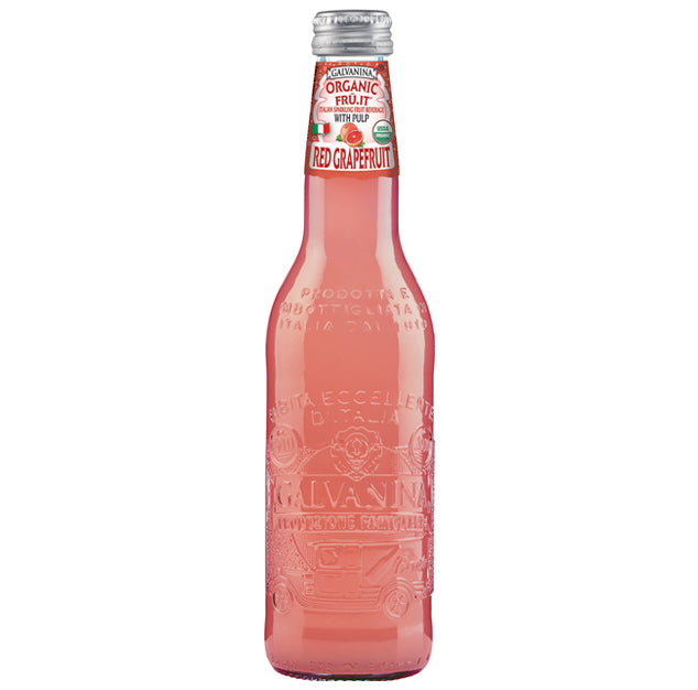 Galvanina - Organic Italian Soda Red Grapefruit - 12 oz (6 Glass Bottles)