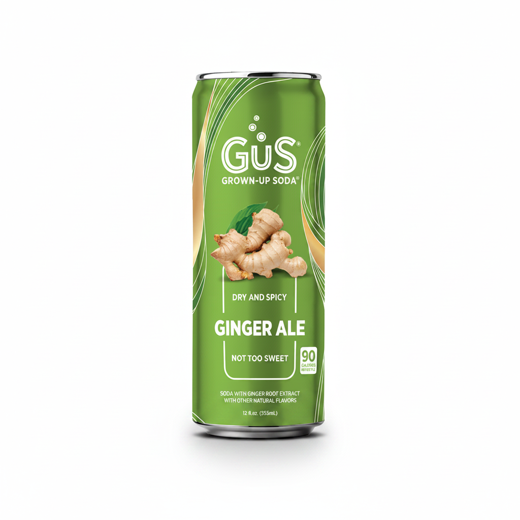 GUS Soda - Ginger Ale - Original Dry - 12 oz (12 Cans)