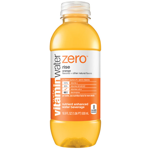 Vitamin Water - Zero Rise - Orange - 20 oz (12 Plastic Bottles)