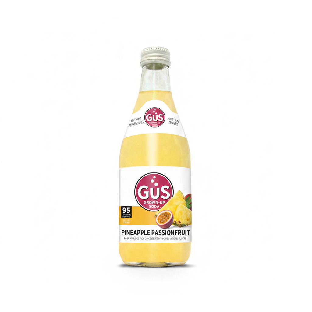 GUS Soda - Pineapple Passionfruit - 12 oz (9 Glass Bottles)