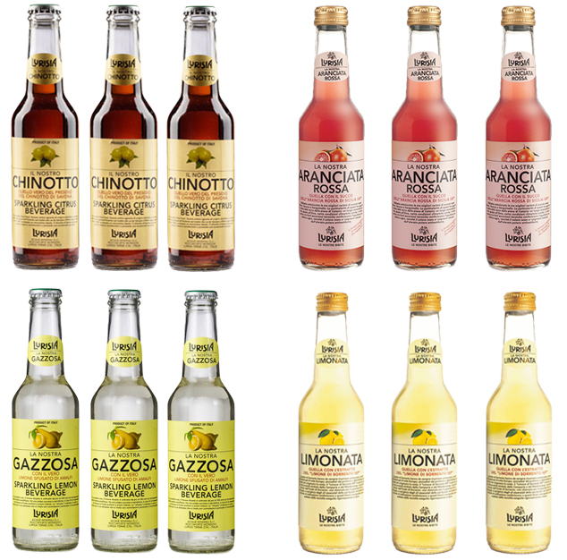 Lurisia - Italian Soda Variety Pack - 275 ml (12 Glass Bottles)