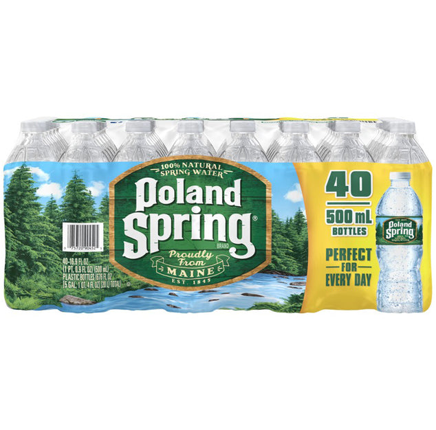 Poland Spring - Spring Water (40 Pack) - 16 oz (40 Plastic Bottles)