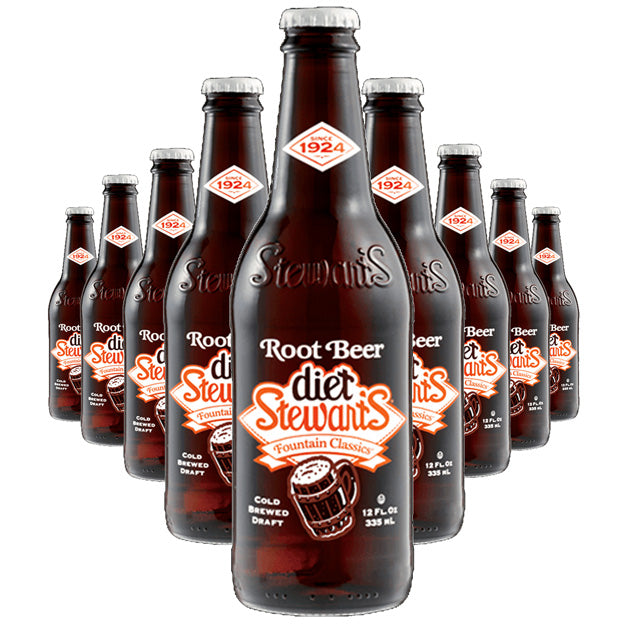 Stewart's - Diet Root Beer - 12 oz (24 Glass Bottles)