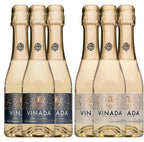 VINADA - Crispy Chardonnay and Sparkling Gold Variety Pack - Zero Alcohol Wine - 200 ml (6 Glass Bottles)