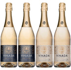 VINADA - Crispy Chardonnay and Sparkling Gold Variety Pack - Zero Alcohol Wine - 750 ml (4 Glass Bottles)