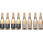 VINADA - Crispy Chardonnay and Sparkling Gold Variety Pack - Zero Alcohol Wine - 750 ml (8 Glass Bottles)