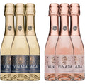 VINADA - Crispy Chardonnay and Sparkling Rose Variety Pack - Zero Alcohol Wine - 200 ml (6 Glass Bottles)