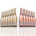 VINADA - Sparkling Gold and Sparkling Rose Variety Pack - Zero Alcohol Wine - 750 mL (12 Glass Bottles)