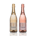 VINADA - Sparkling Gold and Sparkling Rose Variety Pack - Zero Alcohol Wine - 750 mL (2 Glass Bottles)