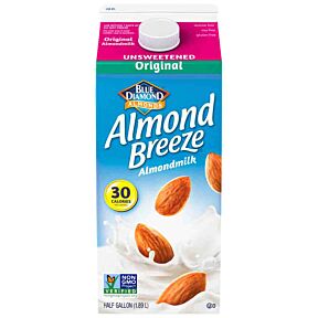 Blue Diamond Almond Breeze Original Unsweetened (Half a Gallon)