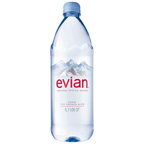 Evian - Spring Water - 1 L (12 Plastic Bottles)