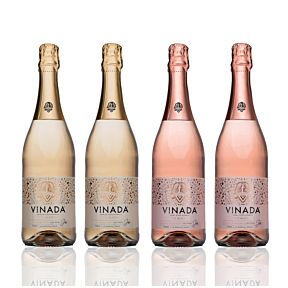 Vinada - Sparkling Gold & Rose Variety Pack - Zero Alcohol Wine - 750 mL (4 Glass Bottles)