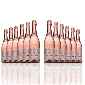 Vinada - Sparkling Rosé - Zero Alcohol Wine - 750 mL (12 Glass Bottles)