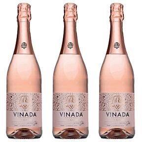 Vinada - Sparkling Rose - Zero Alcohol Wine - 750 mL (3 Glass Bottles)