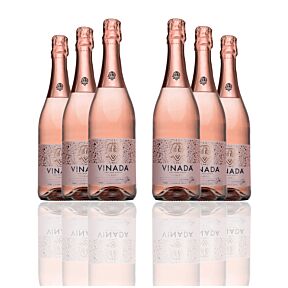 Vinada - Sparkling Rose - Zero Alcohol Wine - 750 mL (6 Glass Bottles)