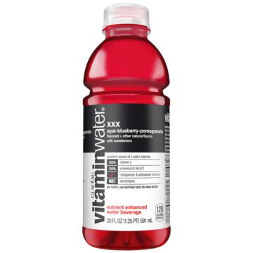Vitamin Water - XXX - Acai Blueberry Pomegranate - 20 oz (12 Plastic Bottles)