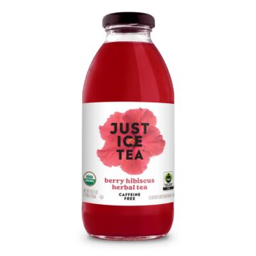 Just Ice Tea - Berry Hibiscus Herbal Tea (Caffeine Free) - 16 oz (12 Glass Bottles)