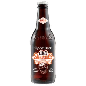 Stewart's - Diet Root Beer - 12 oz (24 Glass Bottles)