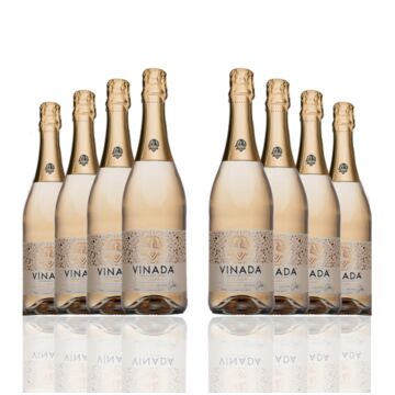 Vinada - Sparkling Gold - Zero Alcohol Wine - 750 mL (8 Glass Bottles)
