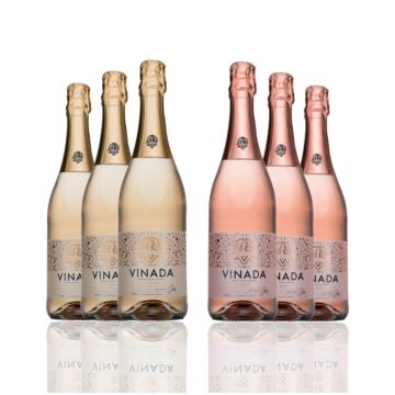 Vinada - Sparkling Gold & Rose Variety Pack  - Zero Alcohol Wine - 750 mL (6 Glass Bottles)