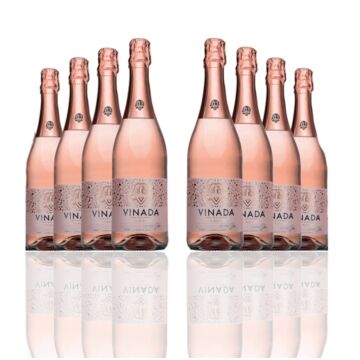 Vinada - Sparkling Rose - Zero Alcohol Wine - 750 mL (8 Glass Bottles)