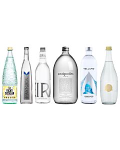 Amazing - Sparkling Water Variety Pack - 750 ml to 1 Liter (6 Glass Bottles)
Antipodes - Sparkling Water - 1 L (Glass Bottle)
Mondariz - Sparkling - 750 ml (Glass Bottle)
Saint Geron - Sparkling Natural Mineral Water - 750 ml (Glass Bottle)
Sole - Art