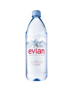 Evian - Spring Water - 1 L (12 Plastic Bottles)