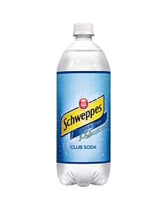 Schweppes - Club Soda - 1 L (12 Plastic Bottles)