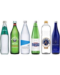 Stellar - Still Water Variety Pack - 750 ml to 1 Liter (6 Glass Bottles)
Sant Aniol- Still Water - 750 ml (Glass Bottle)
Mountain Valley - Spring Water - 1 L (Glass Bottle)
Fiuggi - Still Water - 1 L (Glass Bottle)
Lurisia - Natural Spring Water