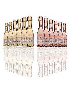 Vinada - Sparkling Gold & Rose Mini Variety Pack - Zero Alcohol - 200 mL (12 Glass Bottles)
