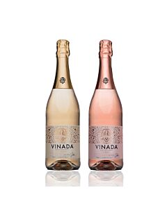 Vinada - Sparkling Gold & Rose Variety Pack - Zero Alcohol Wine - 750 mL (2 Glass Bottles)