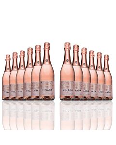 Vinada - Sparkling Rosé - Zero Alcohol Wine - 750 mL (12 Glass Bottles)