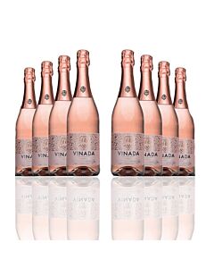 Vinada - Sparkling Rose - Zero Alcohol Wine - 750 mL (8 Glass Bottles)