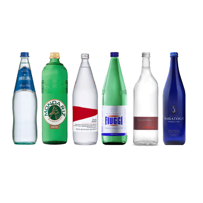 Stellar - Sparkling Water Variety Pack - 750 ml to 1 Liter (6 Glass Bottles)