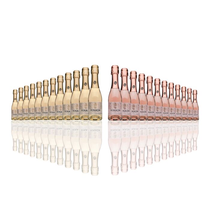 Vinada - Sparkling Gold and Rose Mini Variety Pack - Zero Alcohol - 200 mL (24 Glass Bottles)
