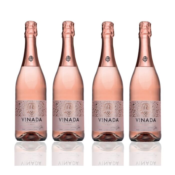 Vinada - Sparkling Rose - Zero Alcohol Wine - 750 mL (4 Glass Bottles)