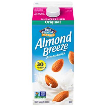 Blue Diamond Almond Breeze Original Unsweetened (Half a Gallon)