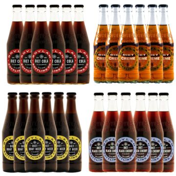 Boylan - Diet Soda Variety Pack - 12 oz (24 Glass Bottles)