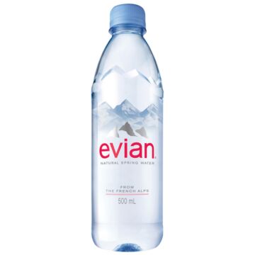 Evian - Spring Water - 500 ml (12 Plastic Bottles)